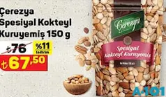 ÇEREZYA SPESİYAL KOKTEYL KURUYEMİŞ 150 G